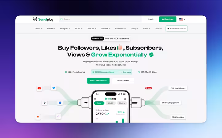 Platform jasa sosial media yang menyediakan layanan beli followers, likes, views, dll